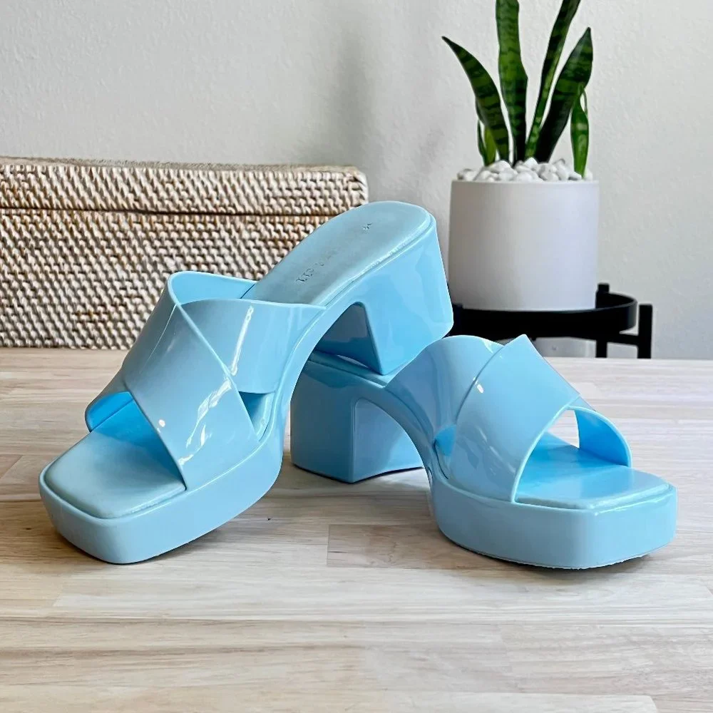 🌹Sold🌹Jeffery Cambell For FREE PEOPLE "Vacay Vibes" Platform Jelly Sandlall - Picture 3 of 17